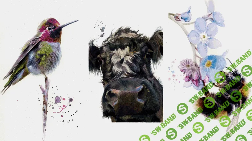 [Domestika] [Сара Стоукс] Выразительные портреты животных акварелью (2021)