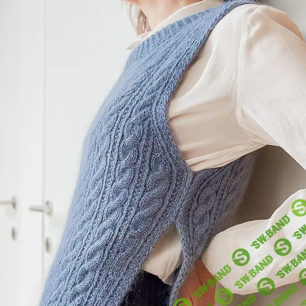 [Dorothy Offeciers] Безрукавка с японским плечом Ginger, вязанная спицами одной деталью (2025)