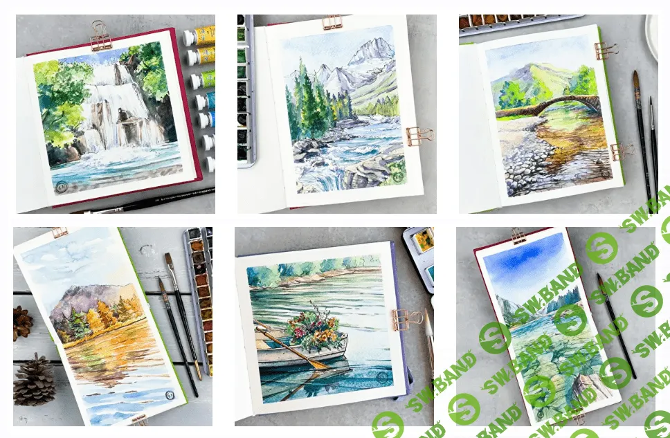 [Dream&Draw] [Анастасия Козлова] Марафон по акварельному скетчингу "Вода" (2021)