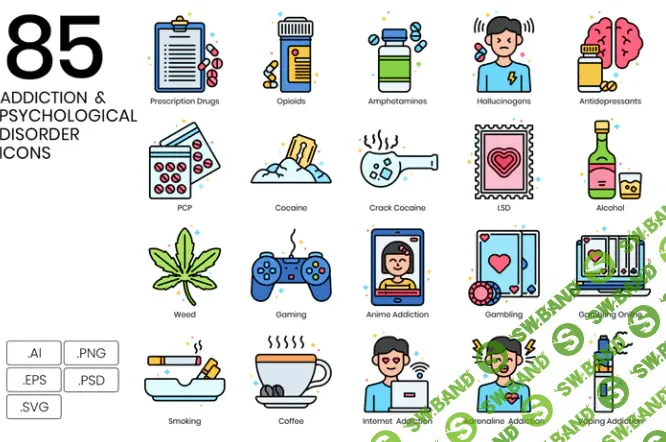[Elements.Envato] 85 Addiction Icons (2021)