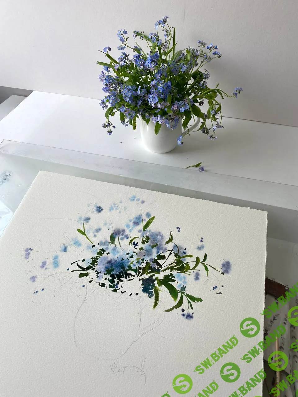 [Елена Базанова] Букет незабудок акварелью (2022)