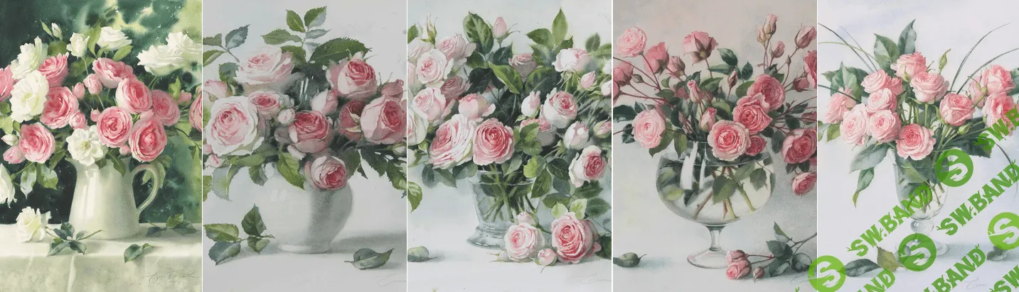 [Елена Базанова] Рисуем букет чайных роз акварелью (2022)