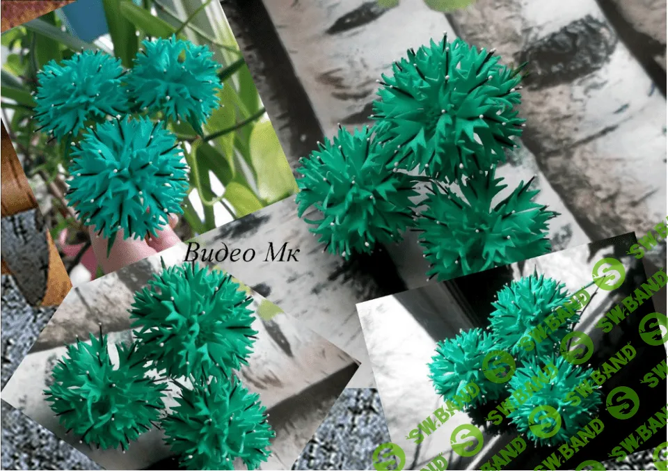 [Елена Мирсанова] Шарообразные резные цветы из фоамирана