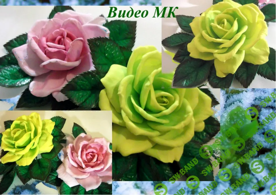 [Елена Мирсанова] Веточка с розой из фоамирана