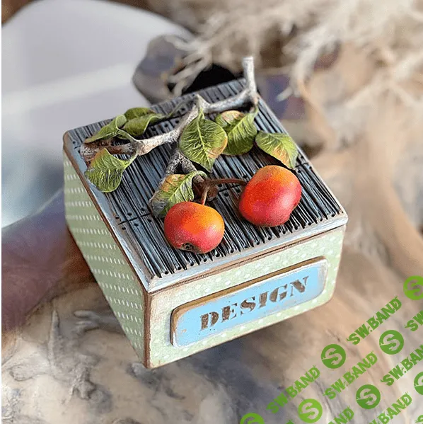 [Елена Раевская] Мастер-класс 040 - «Яблоки» Шкатулка. Декупаж. Лепка (2022)