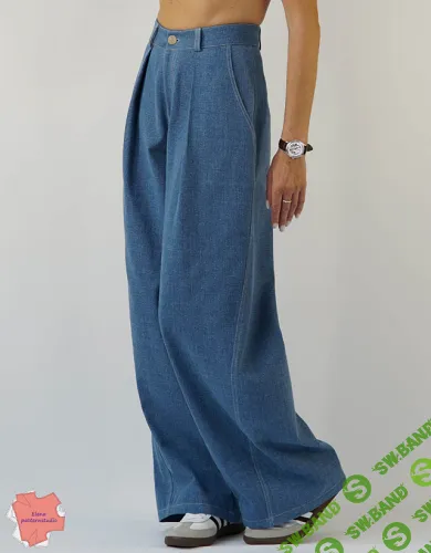 [elenapatternstudio] Брюки/джинсы Твист. Размер 48. Рост 160 (2025)