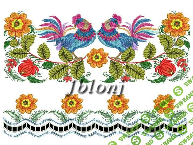 [Embgallery] Дизайн «Рушник с петухами» (2020)