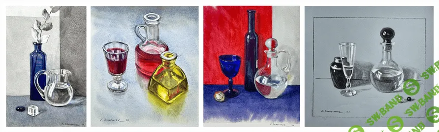 [enterclass] [Елизавета Залегина] Акварельный марафон "Стекло" (2021)