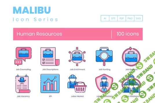 [Envato] 100 Icones de ligne des ressources humaine (2020)