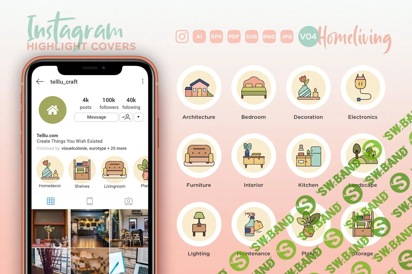 [Envato Elements] Instagram Highlight Icon V04 Homeliving