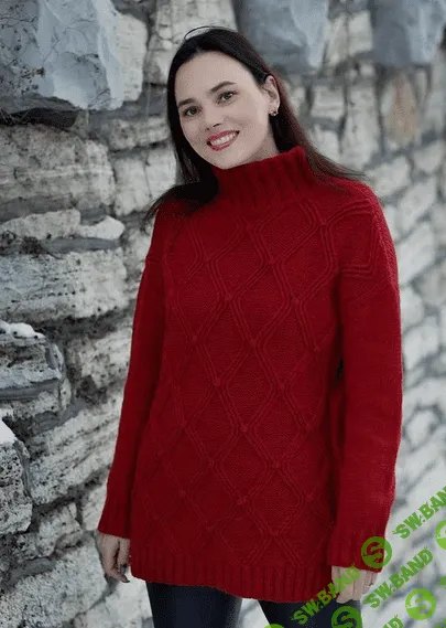 [Евгения Телегина] Свитер Овер с ромбами (2022)