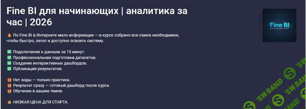 Fine BI для начинающих. Аналитика за час 2026 [Stepik] [Дмитрий Баров]