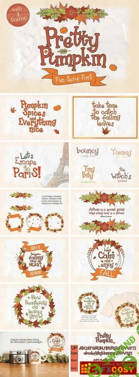 [fontbundles] Pretty Pumpkin - Fun Serif Font with Frame