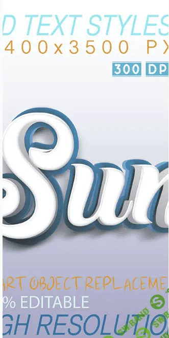 [Graphicriver] 3D Text Effect Styles Blue (2020)