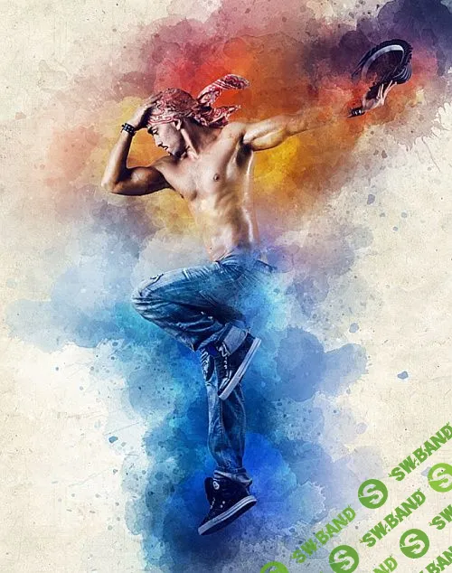 [Graphicriver] Акварельный экшен. Watercolor Animation Photoshop Action (2017)