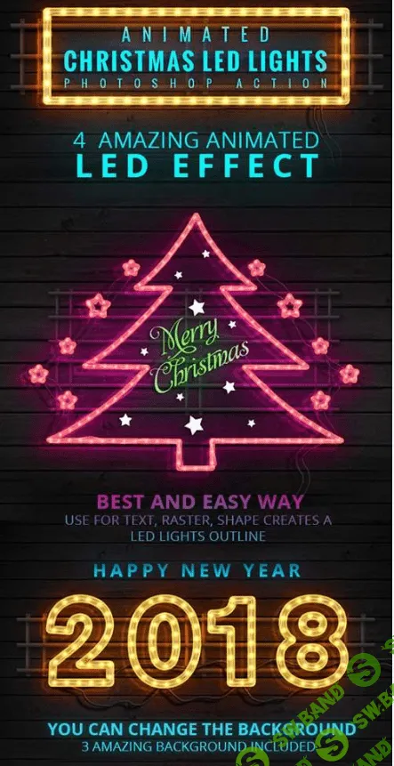 [Graphicriver] Animated Christmas LED Lights Rope Action | Actions