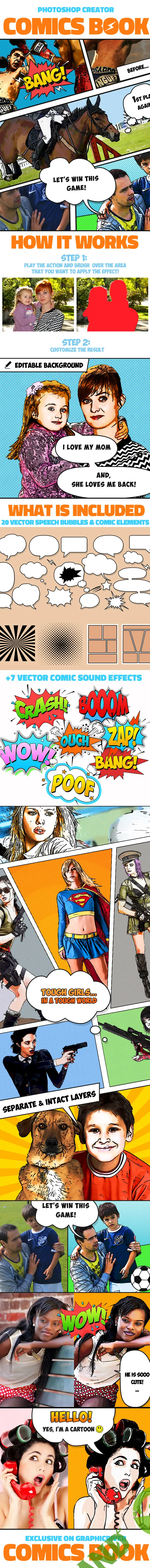 [Graphicriver] Comics Creator Photoshop Action (2018)