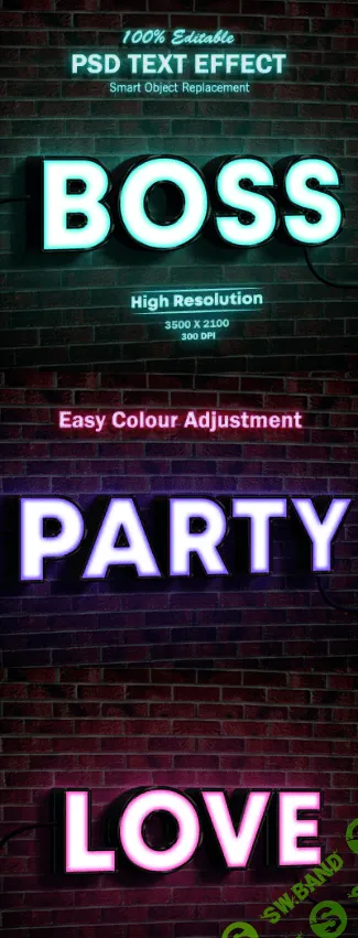 [Graphicriver] Neon Light Sign 3D Mock-up PSD Text Effect (2020)