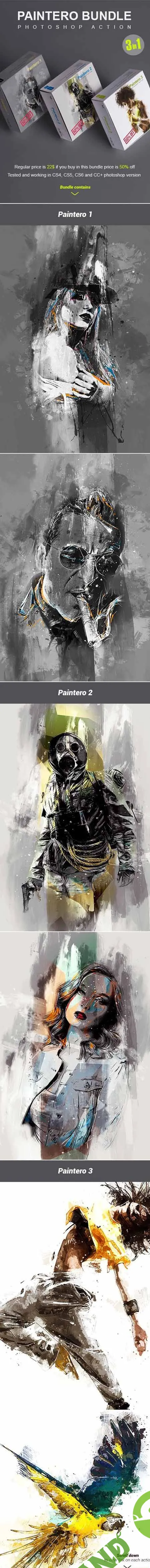 [Graphicriver] Paintero Bundle 3in1 Photoshop Action