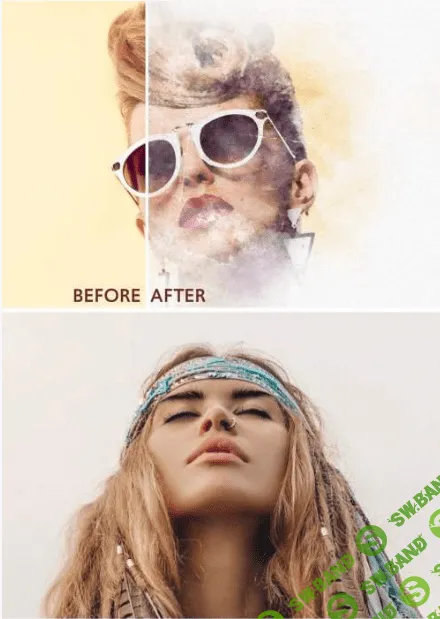 [Graphicriver] Portrait Watercolor Painting Effect Mockup (2020)