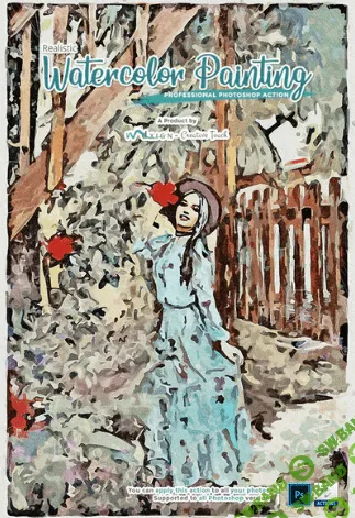 [Graphicriver] Realistic Watercolor Painting Photoshop Action (2020)