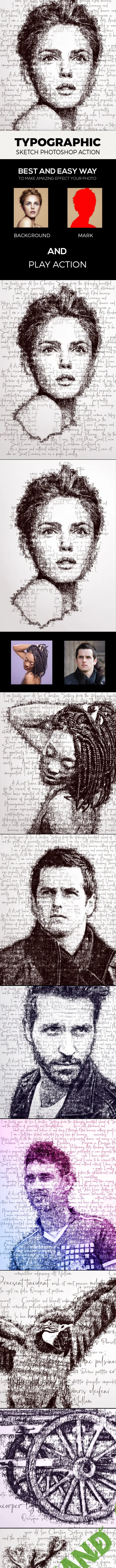 [Graphicriver] Typographic Sketch Photoshop Action (2018)