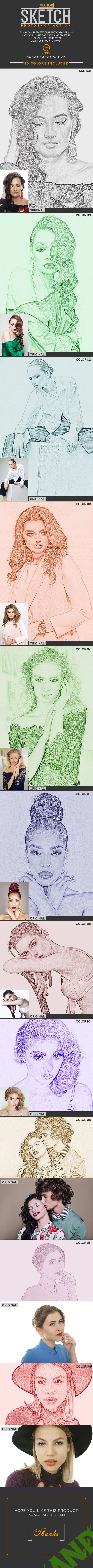 [Graphicriver] Vector Sketch Photoshop Action (2018)