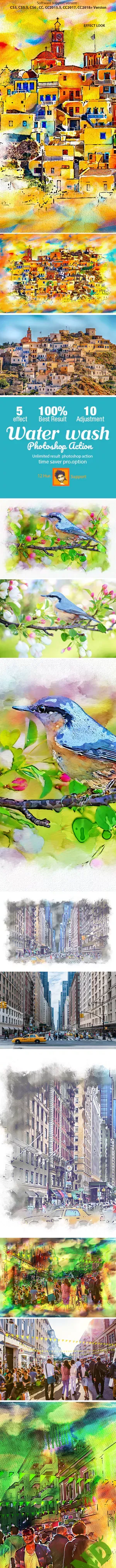 [Graphicriver] Watercolor Wash Photoshop Action