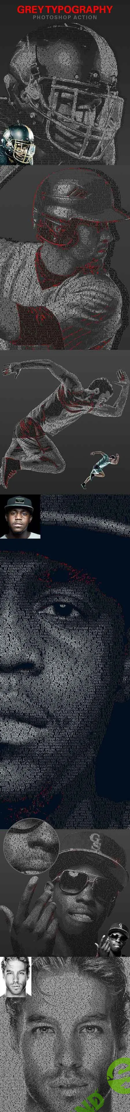 Grey Typography Photoshop Action