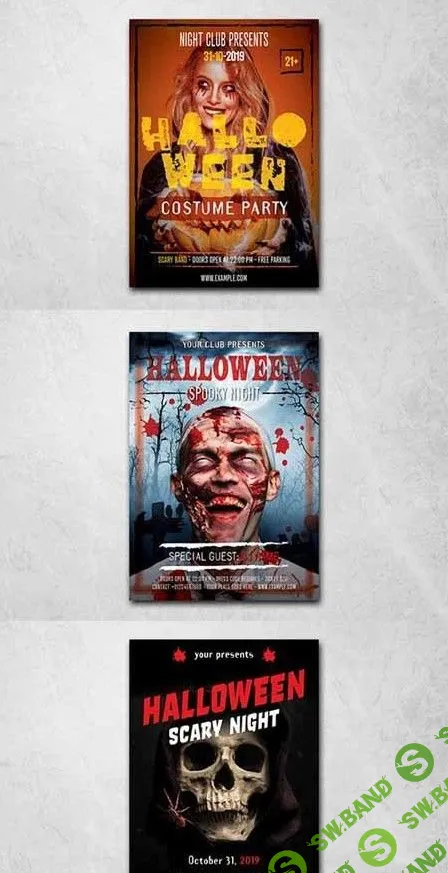 Halloween Flyer Layout with Stylized Text