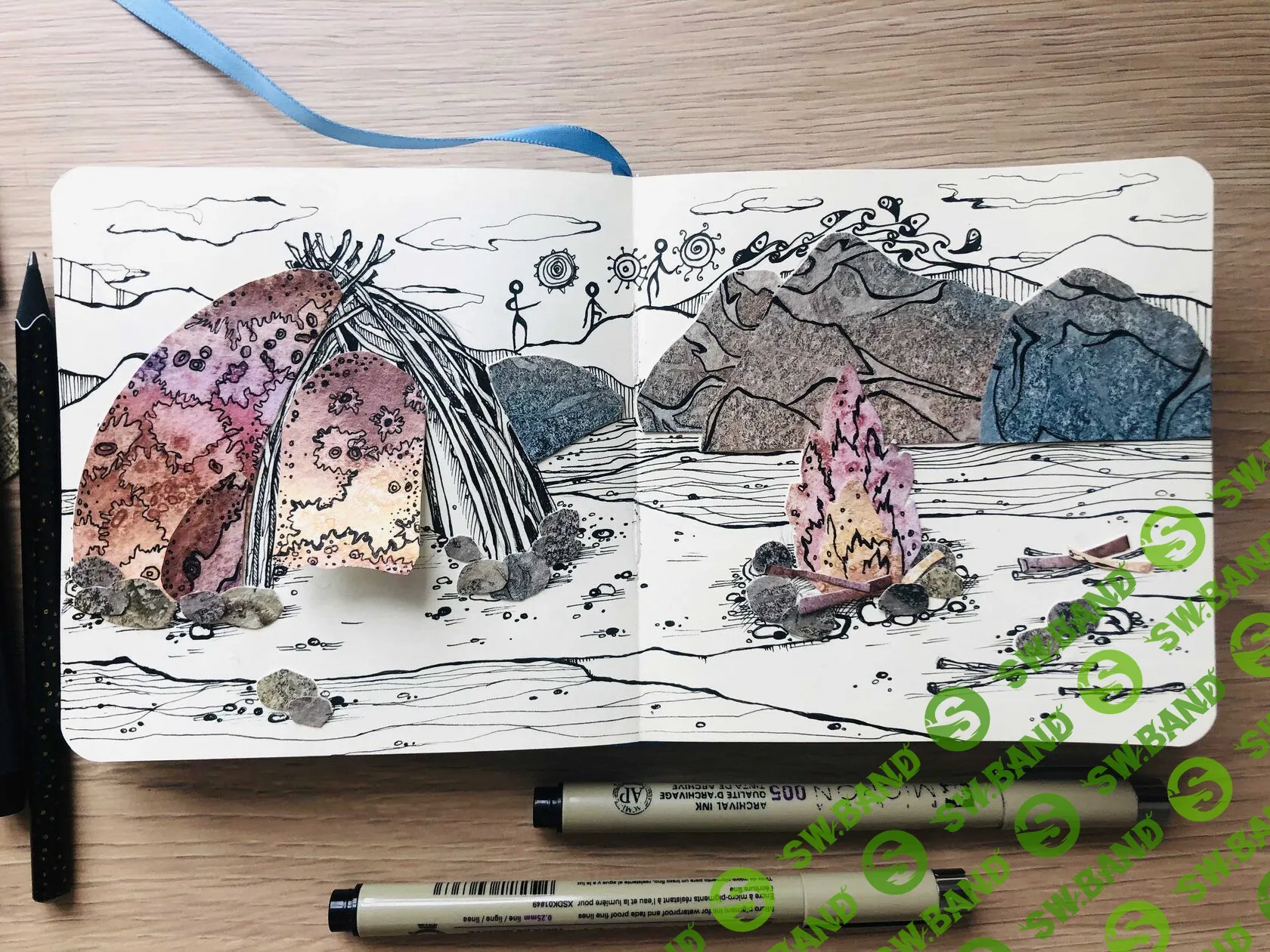 [hurlyburlyschool] Первобытное искусство. 1 блок из курса. Первые шаги в историю искусств. Скетчбук (2023)