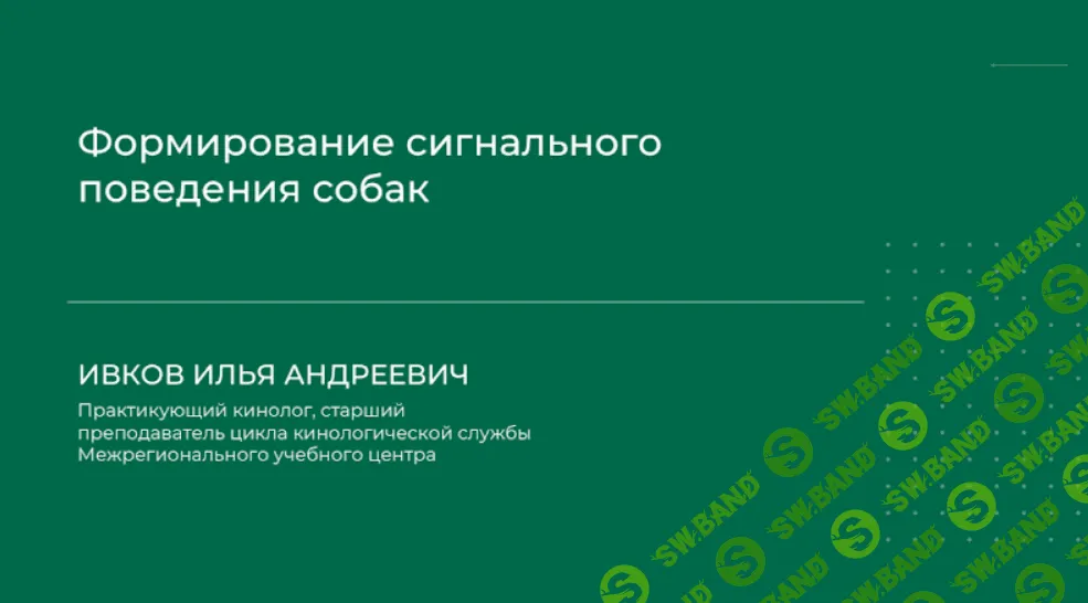 [Илья Ивков] Формирование сигнального поведения собак (2024)