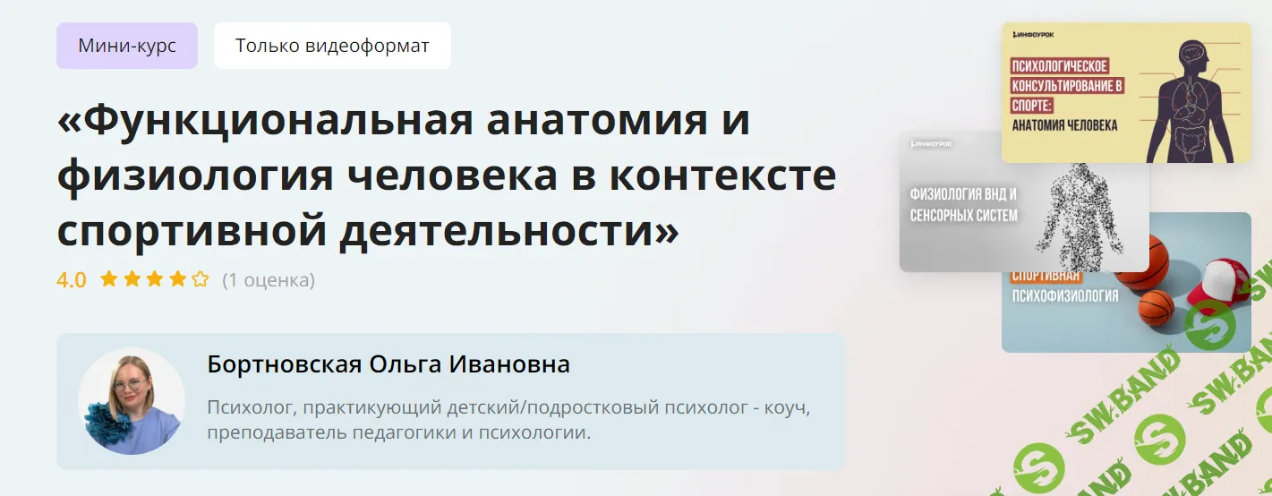 [Инфоурок] Функциональная анатомия и физиология человека в контексте спортивной деятельности (2024)
