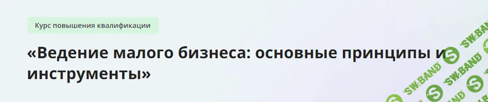 [Инфоурок] Ведение малого бизнеса - основные принципы и инструменты (2024)