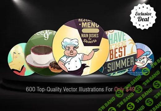 [inkydeals] 600 высококачественных векторных иллюстраций
