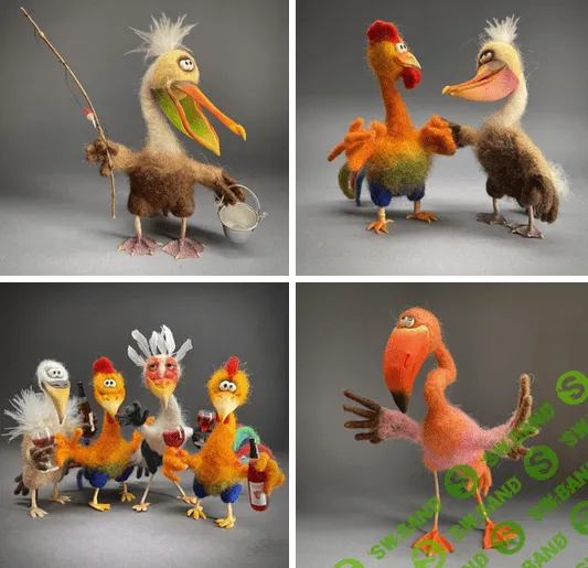 [Ирина Егорова] Суперкомплект: Фламинго + Венценосный журавль + Секретарь + Пеликан (2022)