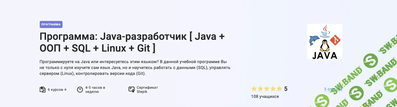 Java-разработчик (Java + ООП + SQL + Linux + Git) [Stepik] [Оксана Еськова] [Pragmatic Programmer]
