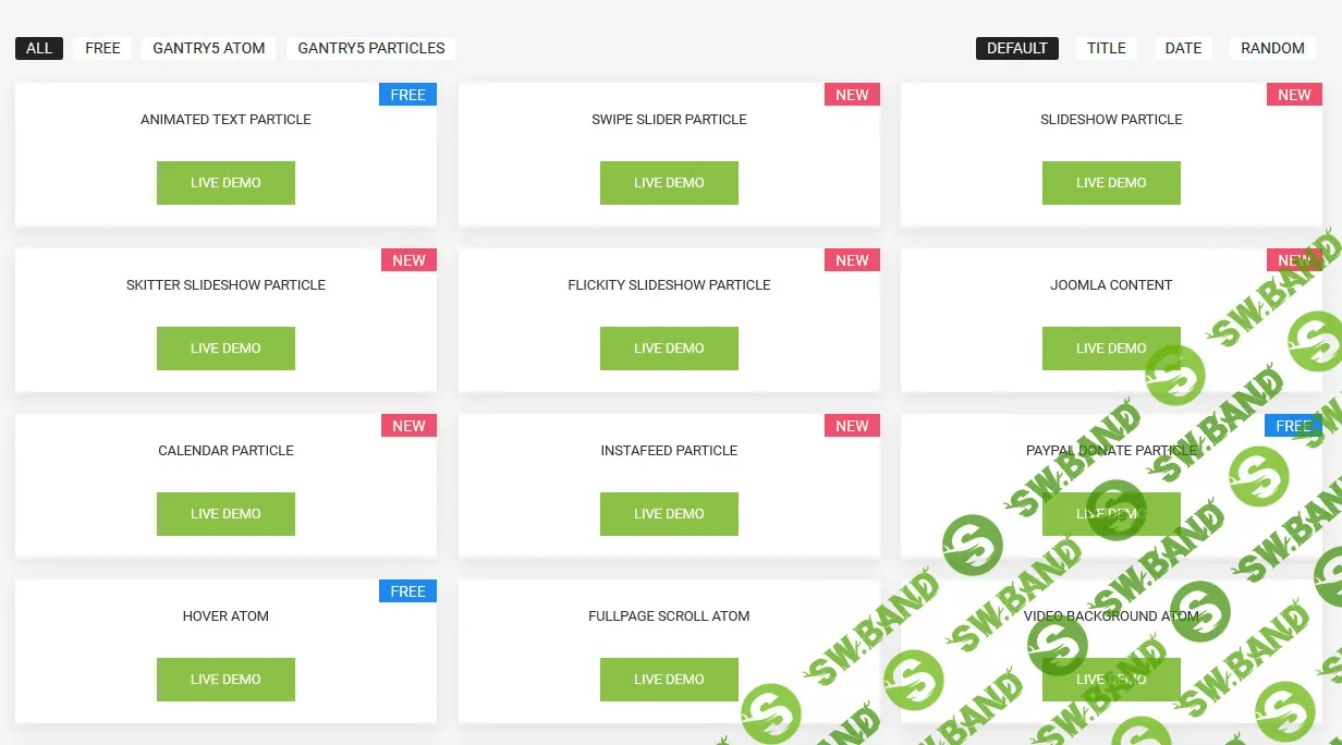 Joomlead Particles для Gantry 5