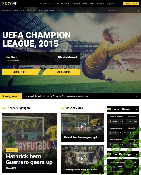 [joomshaper] JS Soccer v1.9 - футбольный шаблон для Joomla