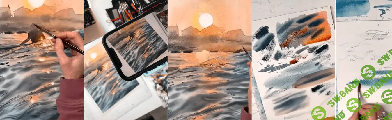 [Юлия Барминова] Реалистичное море акварелью (2023)