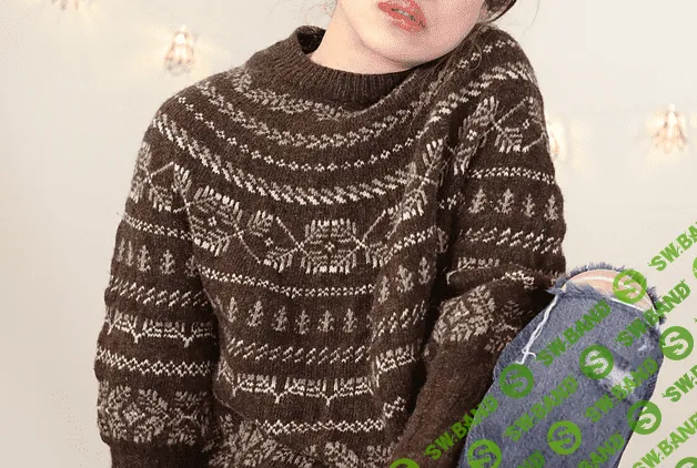 [Junko Okamoto] Жаккардовый пуловер оверсайз "Twigs" (2022)