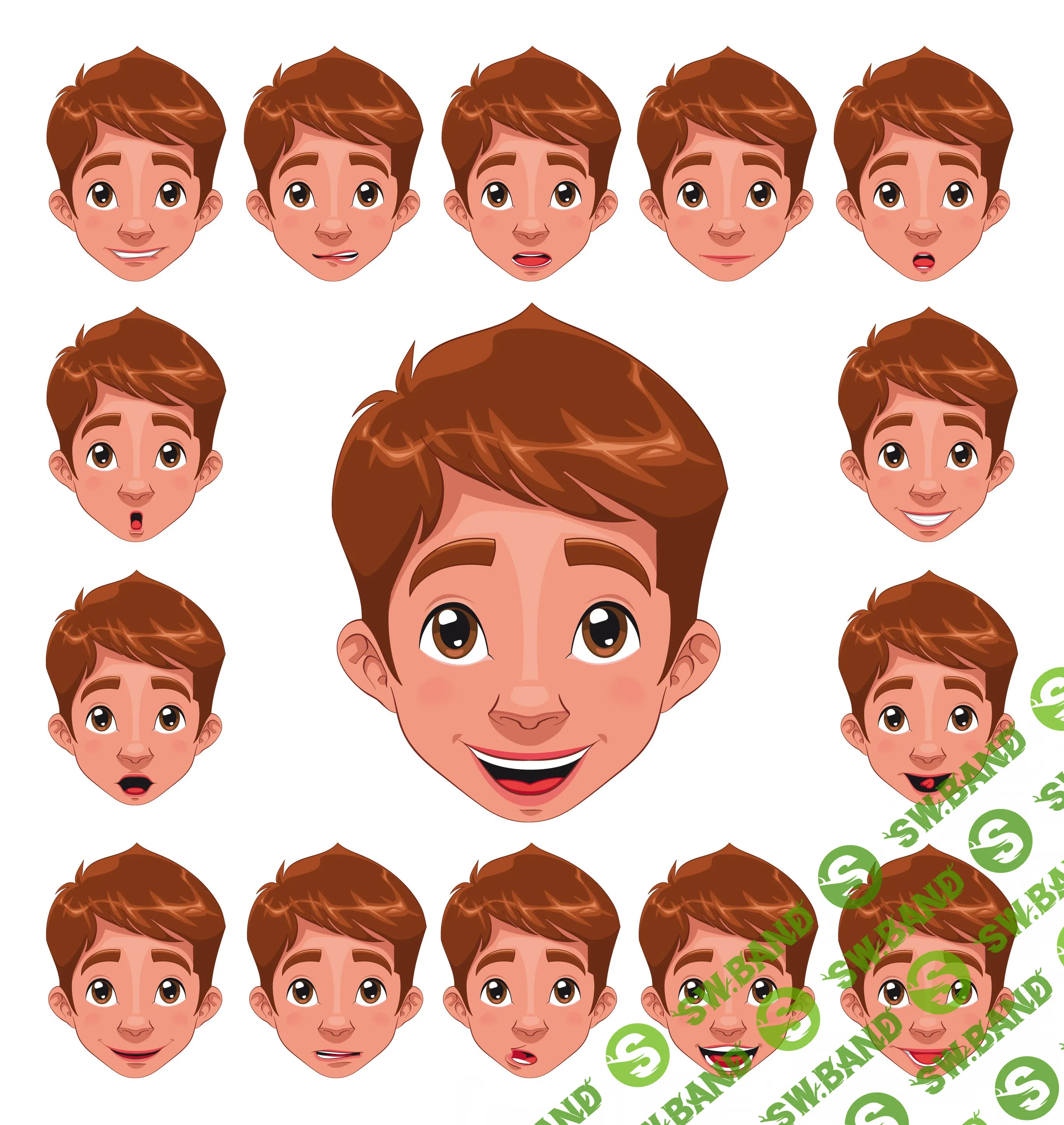 [karabaz] Набор векторных персонажей под анимацию в After Effects