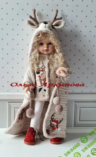 [Куклы] [Вязание] Новогодний олененок для Паолочки [Ольга Архипова]