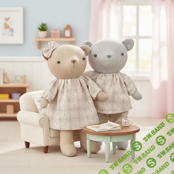 [Куклы] Выкройка плюшевого мишки (25 см) с одеждой [CelebrateWhoYouArt]