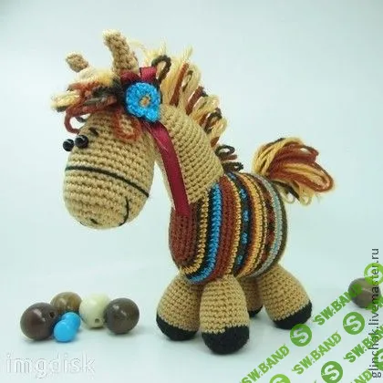 [Лариса Глинчак] Вязанные игрушки МК Рыжий кот, Жаккардовая лошадка