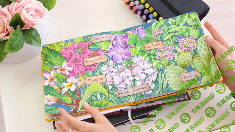 [lavandaschool, Анастасия Коваленко] Курс по маркерам «Цветочный дневник» (2019)