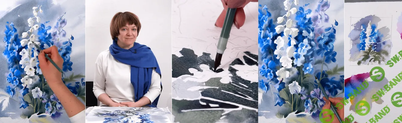 [lectoroom] Дельфиниумы акварелью (2024)