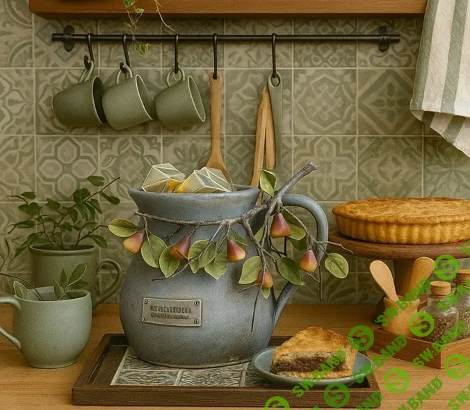 [Лепка] Марафон выходного дня. Сезон 38. Кувшин с веткой груши [Лёля Раевская]