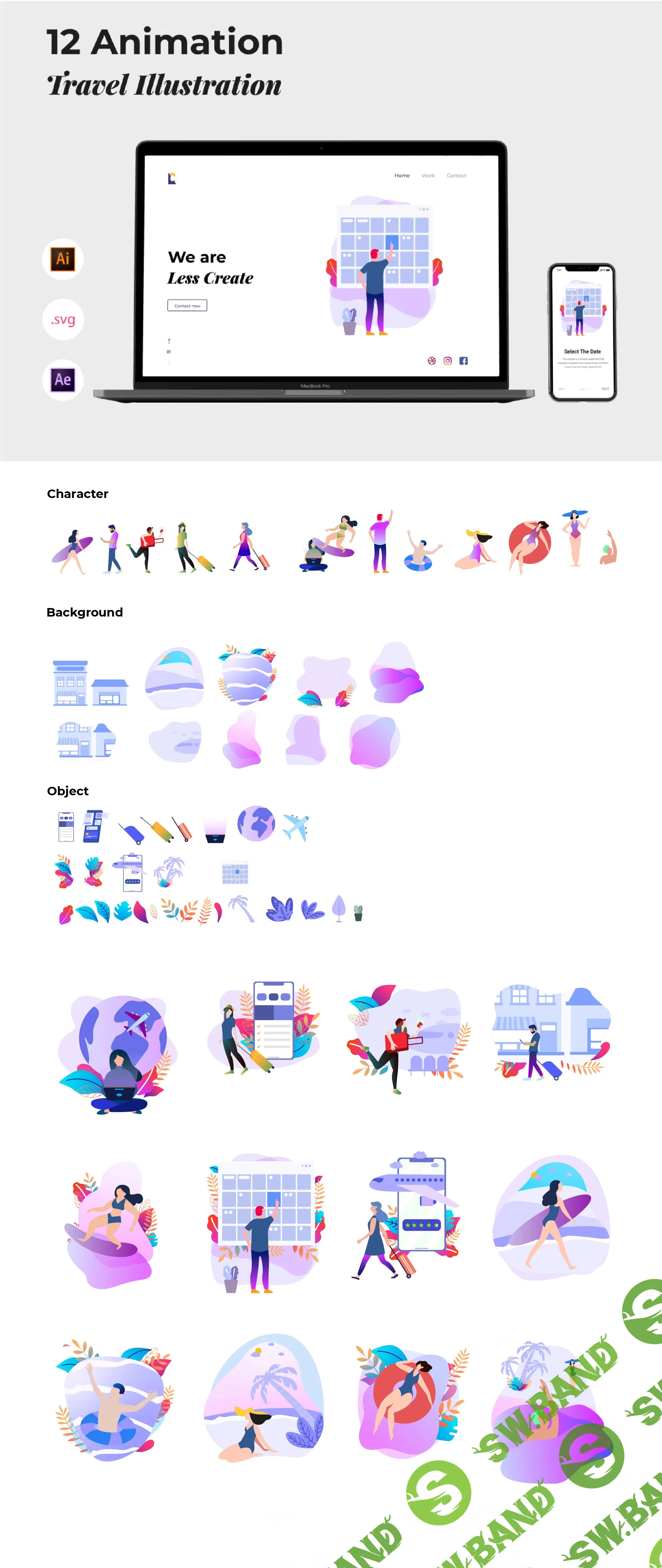 [Less Create] 12 Animate Illustraion Travel
