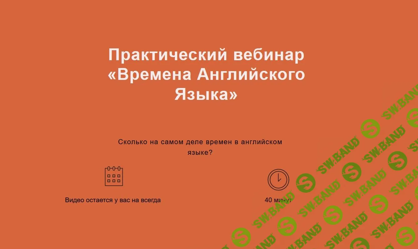 [Лиза Брик] Практический вебинар «Времена Английского Языка» (2019)